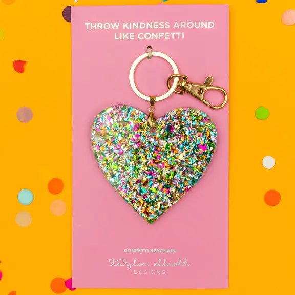 Confetti Heart Keychain