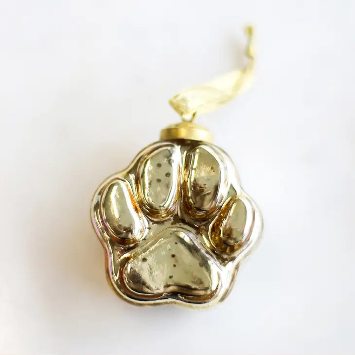 Tiger Paw Glass Ornament