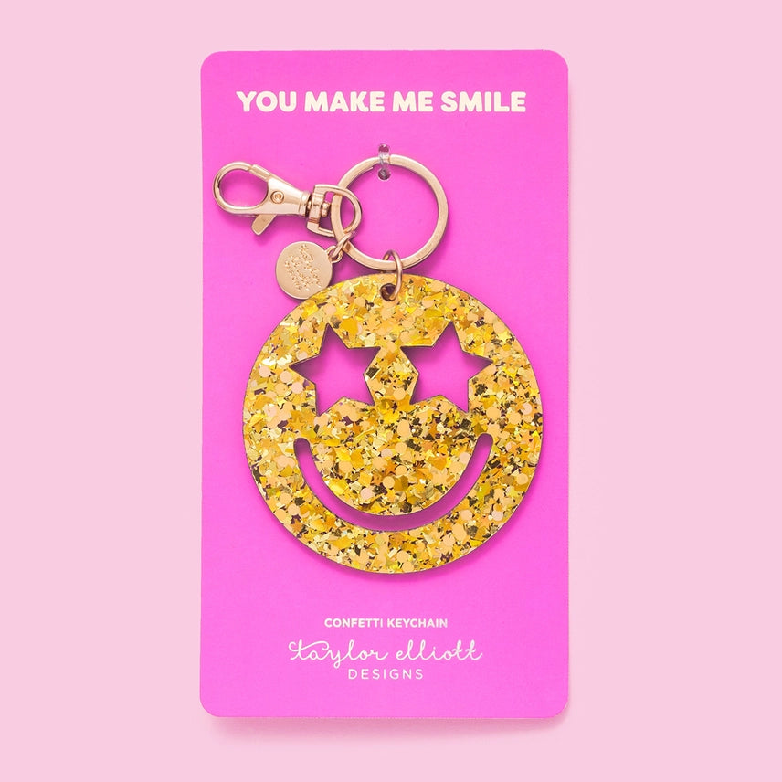 Smiley Stars Confetti Keychain