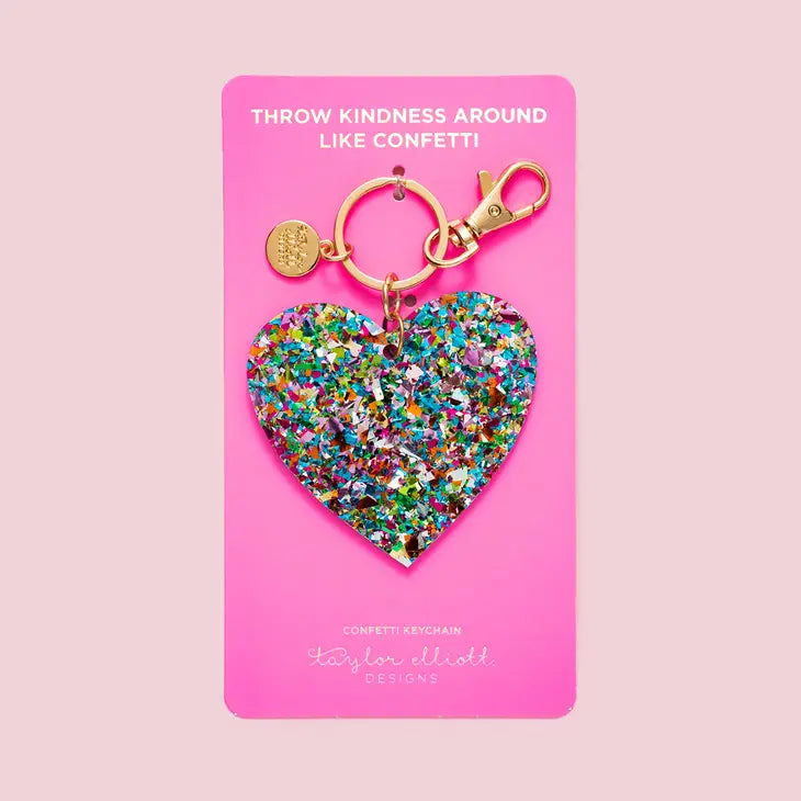Confetti Heart Keychain
