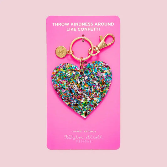 Confetti Heart Keychain