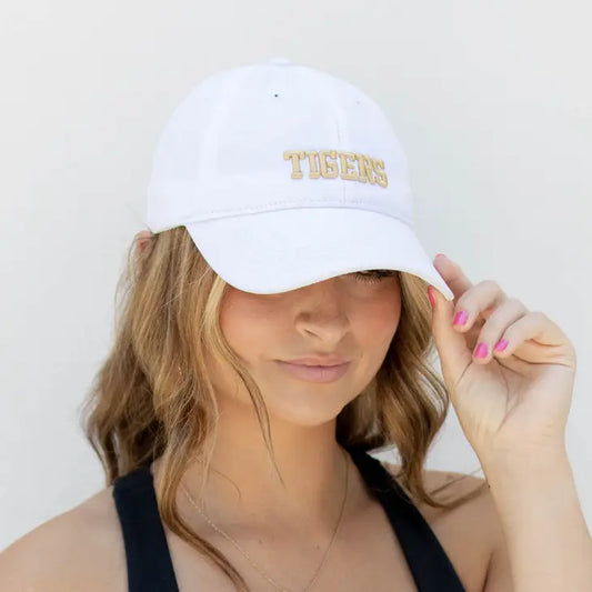 Tigers White Puff Hat